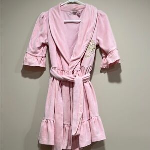 Pink Ruffled Robe with Belt